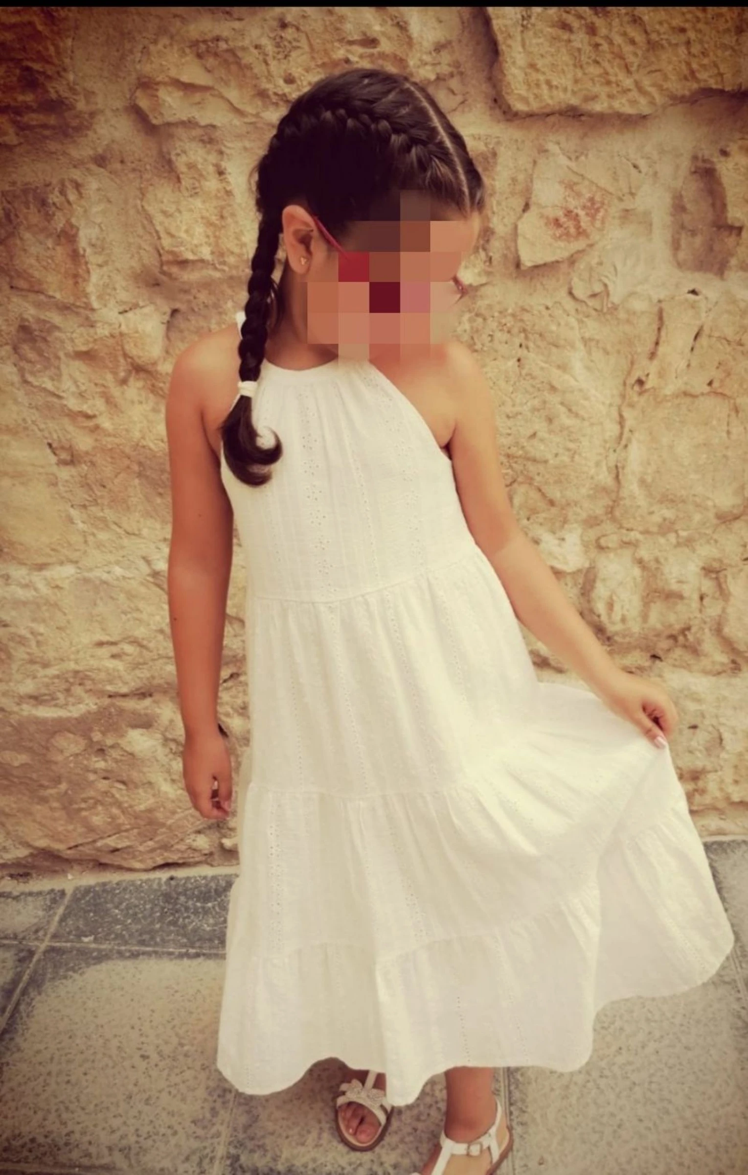 Zara Vestido largo bordado talla 10